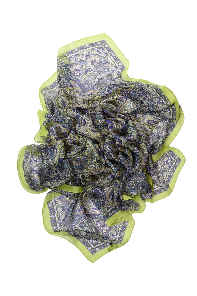 Helena - Large Silk Scarf for Women, Alternate, color, Green