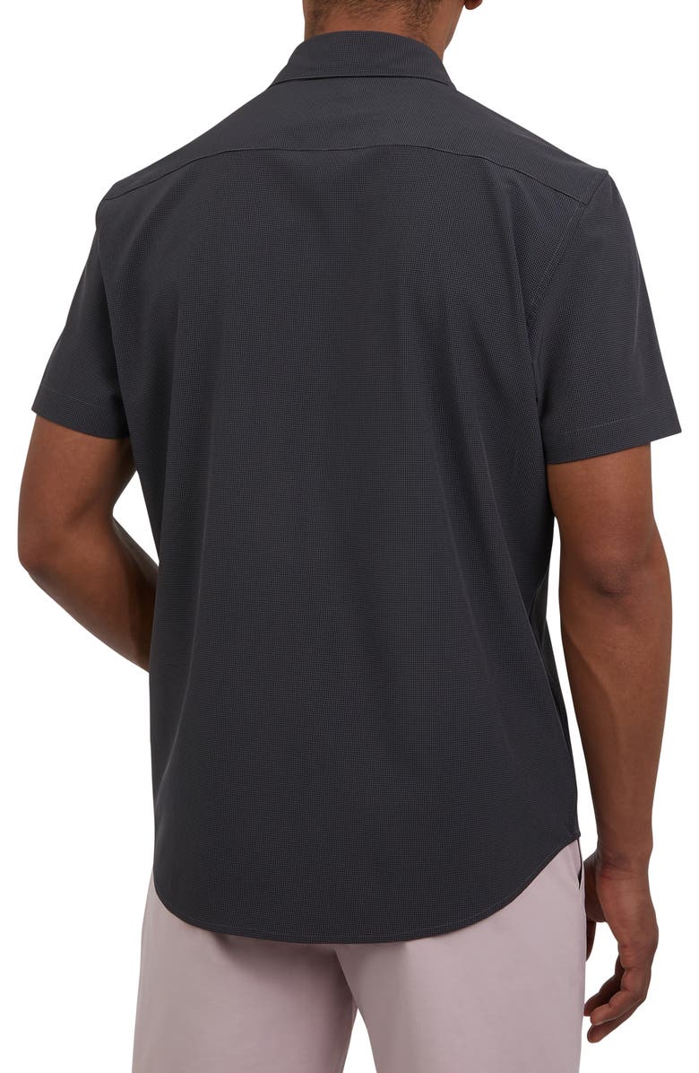 DKNY SPORTSWEAR Daymond Short Sleeve Button-Up Shirt, Alternate, color, Grey Black