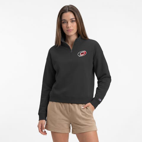 Women's Champion Black Carolina Hurricanes Powerblend Quarter-Zip Sweatshirt