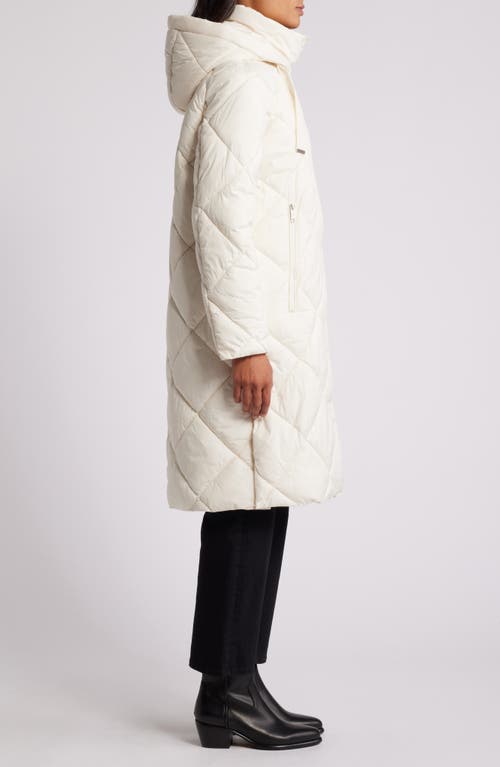 Sam Edelman Hooded Quilted Coat In White