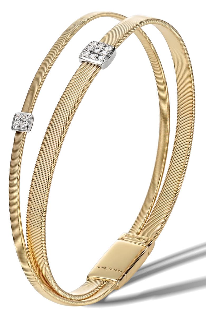 Marco Bicego Masai Crossover Diamond Bracelet, Main, color, Yellow Gold