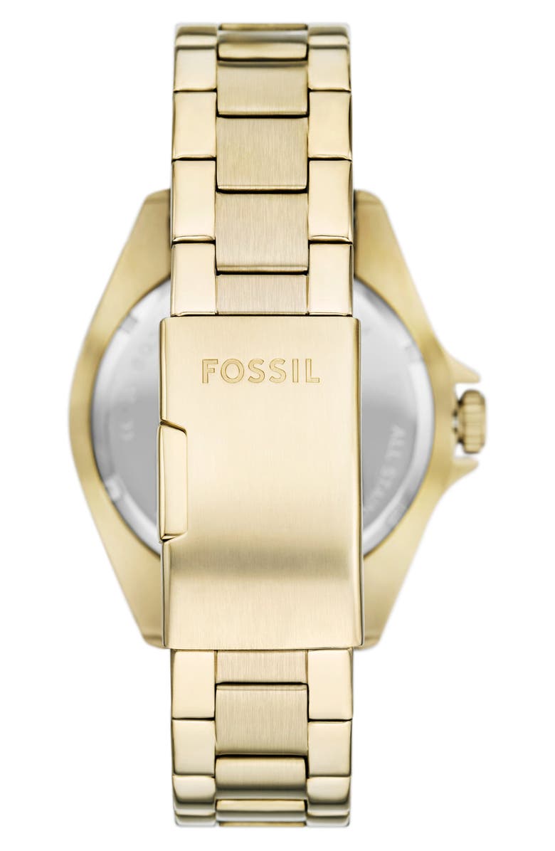Fossil Dalton Three Hand Quartz Bracelet Watch, 42mm, Alternate, color, Gold