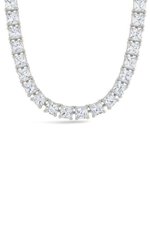 Marisol Princess Cut Cubic Zirconia Tennis Necklace
