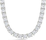 Sterling Forever Marisol Princess Cut Cubic Zirconia Tennis Necklace