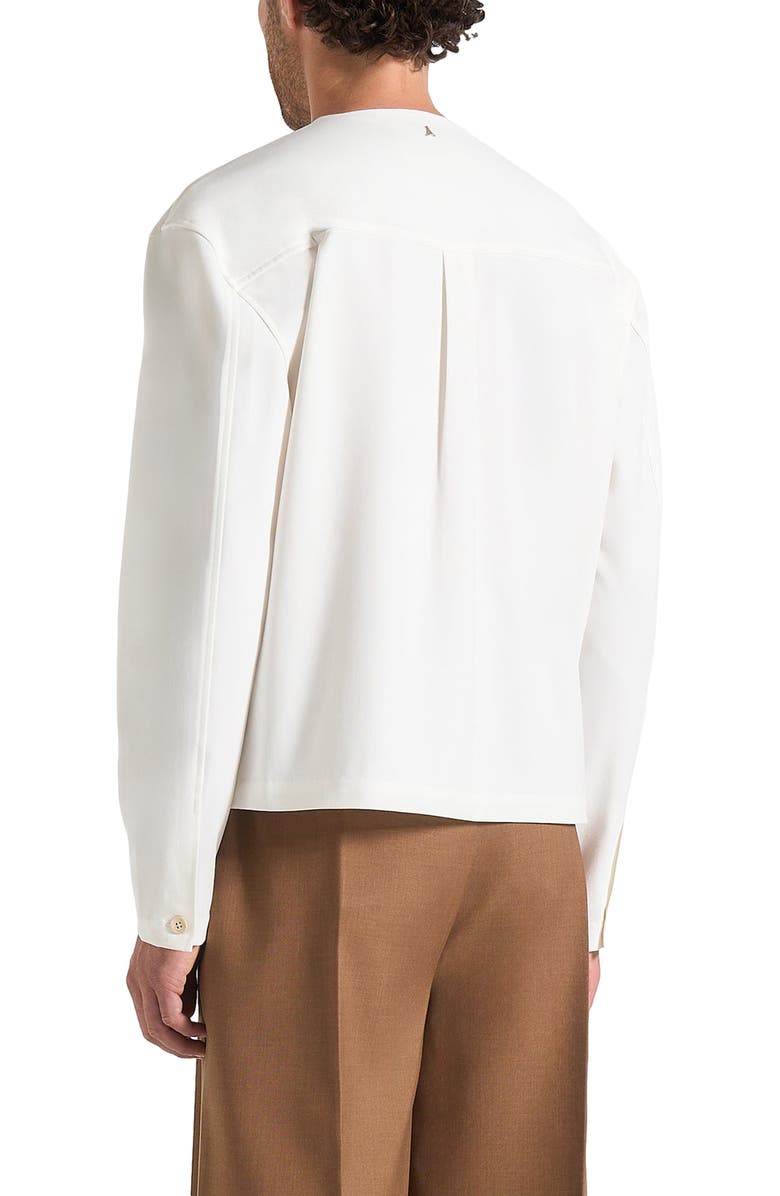 Manière De Voir Zac Boxy V-Neck Long Sleeve Shirt, Alternate, color, Off White