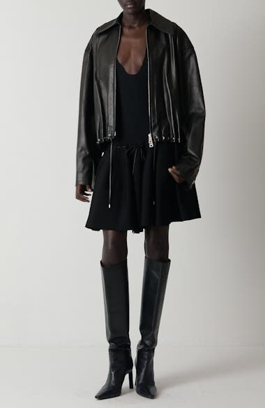 Brandon Maxwell The Leland Leather Shirt Jacket | Nordstrom