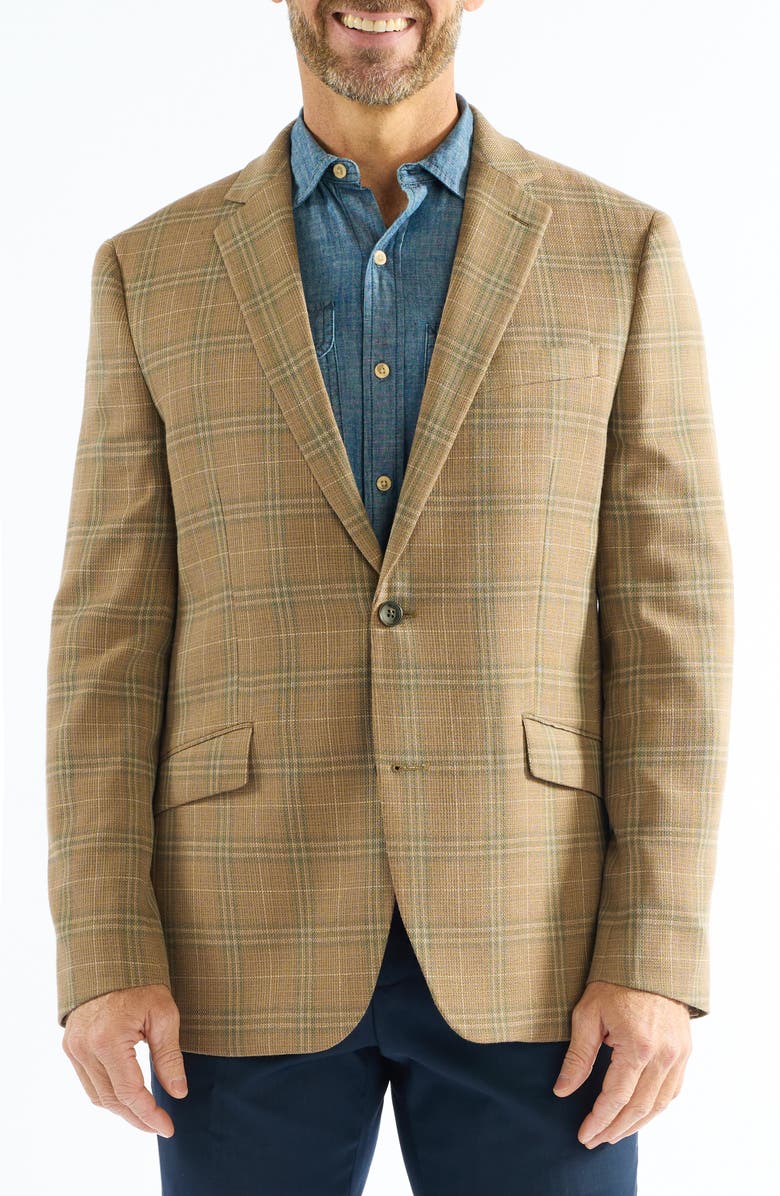 SAVILE ROW CO Windowpane Sport Coat, Main, color, Brown