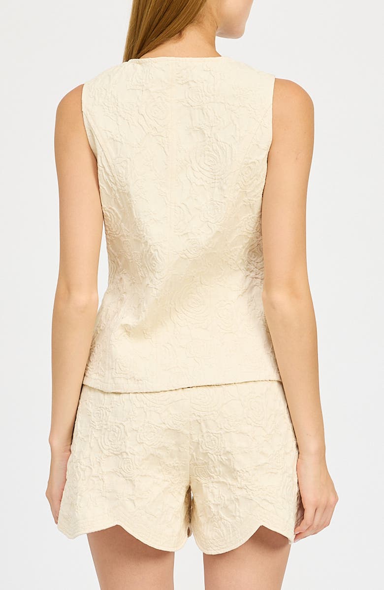 En Saison Alice Textured Cotton Button-Up Vest, Alternate, color, 