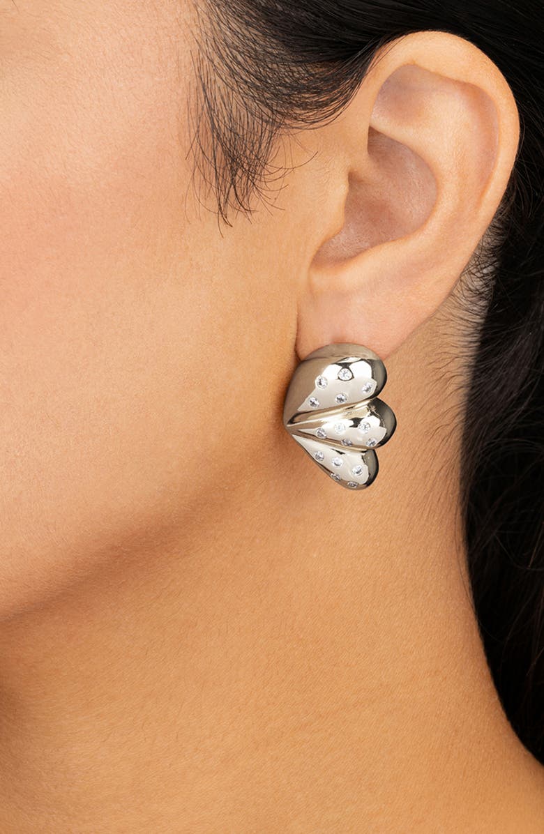 Sterling Forever Twyla Cubic Zirconia Winged Stud Earring, Alternate, color, Silver