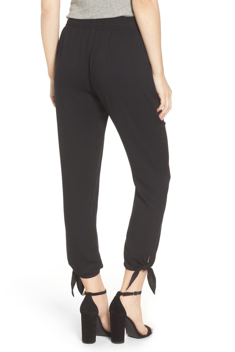 Ankle Tie Pants, Alternate, color, BLACK