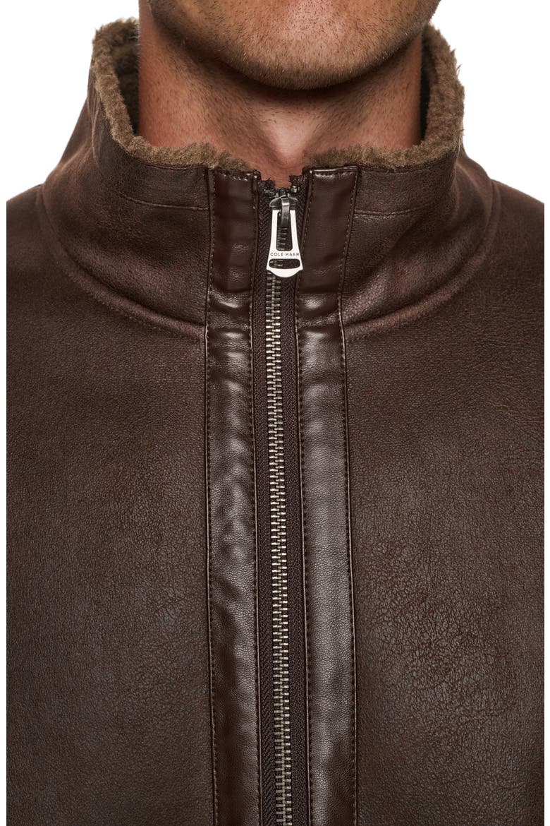 Faux Shearling Jacket, Alternate, color, DARK BROWN