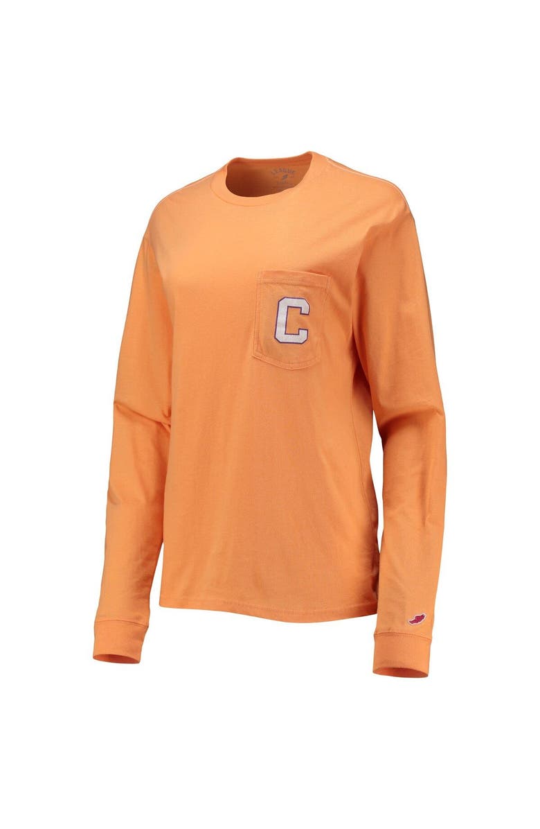 LEAGUE COLLEGIATE WEAR Women's League Collegiate Wear Orange Clemson Tigers Pocket Oversized Long Sleeve T-Shirt, Alternate, color, 