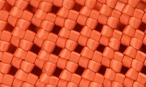 Madison West Open Weave Tote Bag With Zip Pouch In Orange