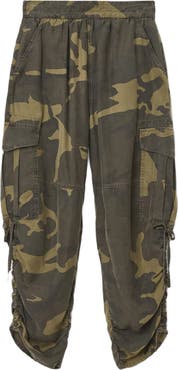 AllSaints Kaye Camo Ruched Cargo Pants