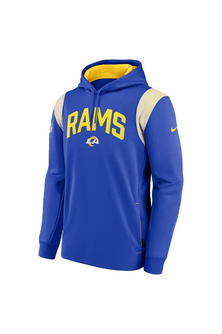 Men's Nike Royal Los Angeles Rams Sideline Athletic Stack Performance Pullover Hoodie, Alternate, color, Royal