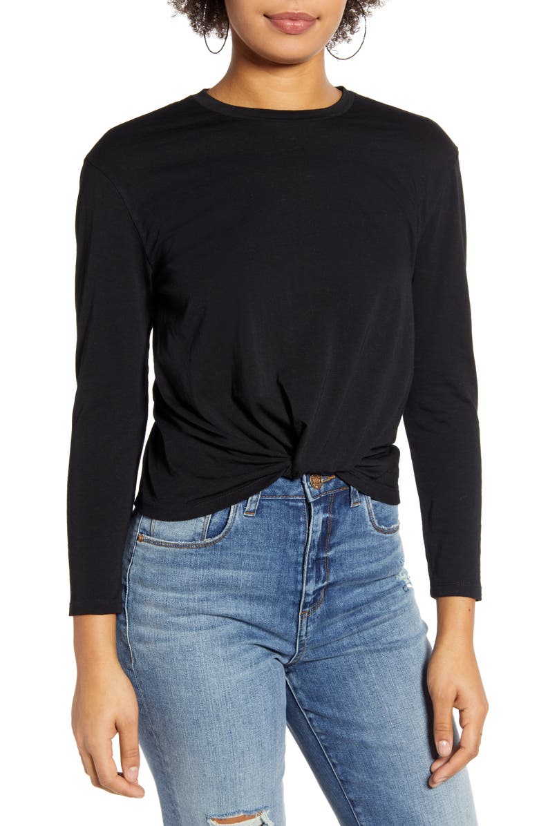 BP. Knot Front Tee, Main, color,