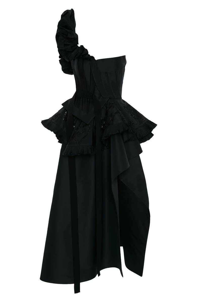 McQueen Embroidered Deconstructed Bustier Dress, Alternate, color, 