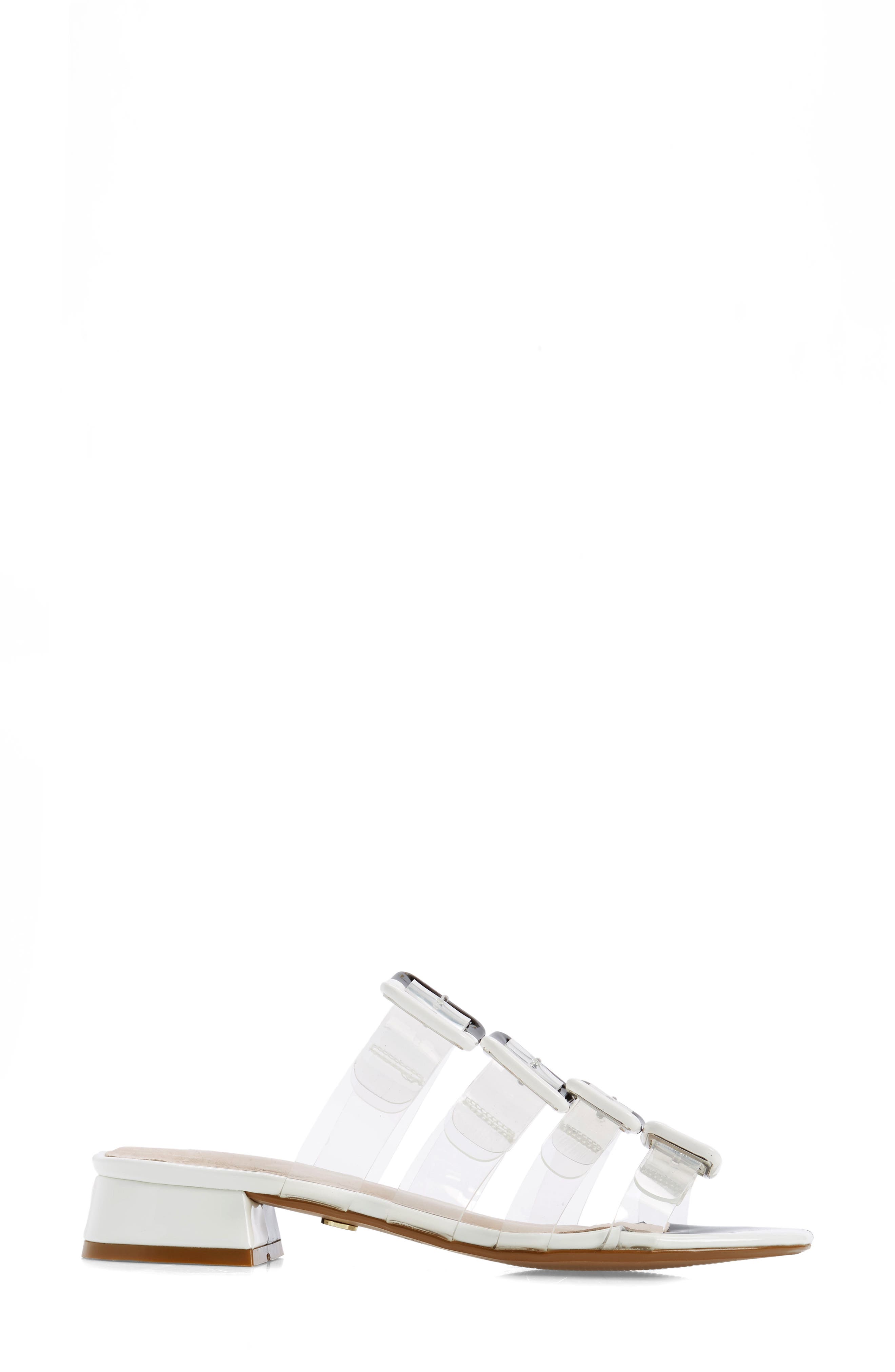 Lincoln Strappy Clear Slide Sandal, Alternate, color, BLACK ALABASTER PATENT