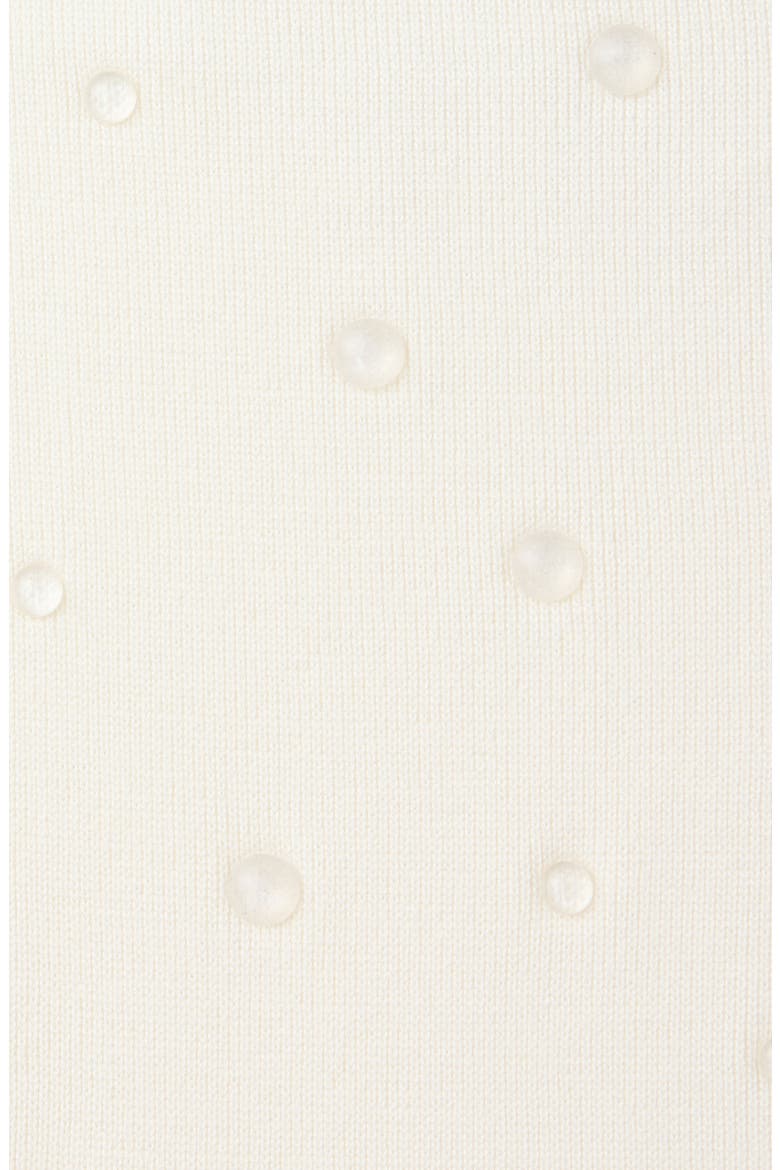 Faux Pearl Detail Knit Skirt, Alternate, color, ECRU