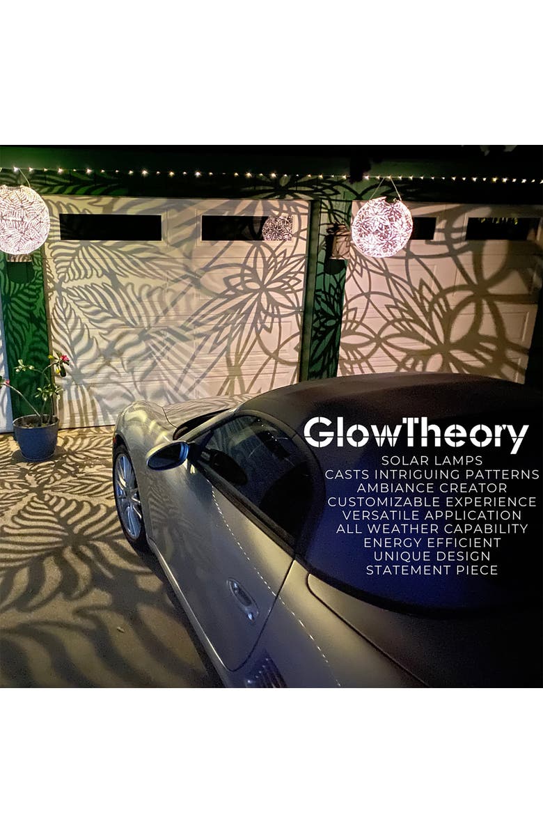 GlowTheory 18" Solar Palm Light White Outdoor Hanging Décor, Alternate, color, Multicolored