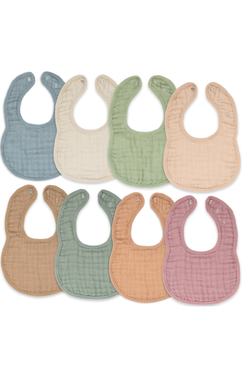 Comfy Cubs Muslin Bibs - Pack of 8, Main, color, Multicolor