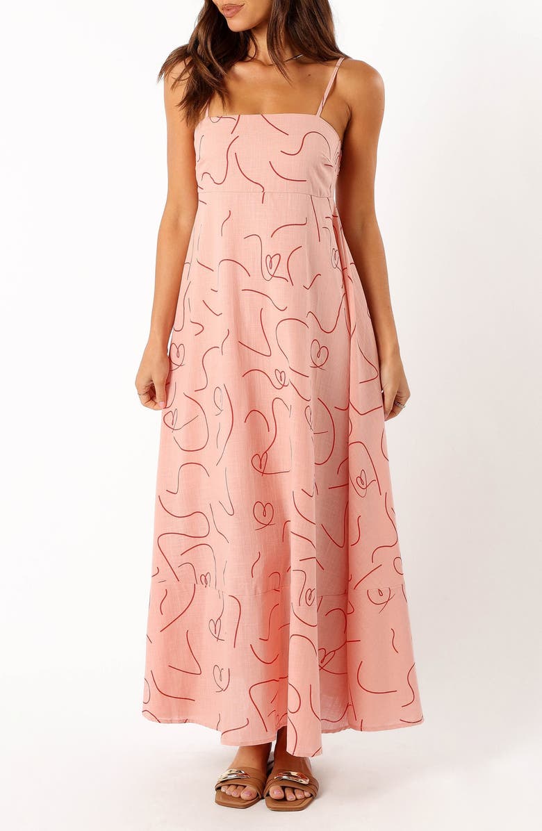 Petal & Pup Brea Allover Print A-Line Dress, Main, color, Red