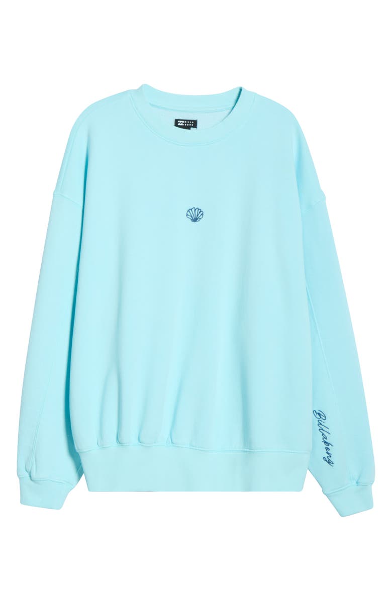 Billabong Sanibel Kendal Fleece Crewneck Sweatshirt, Alternate, color, Pool Blue