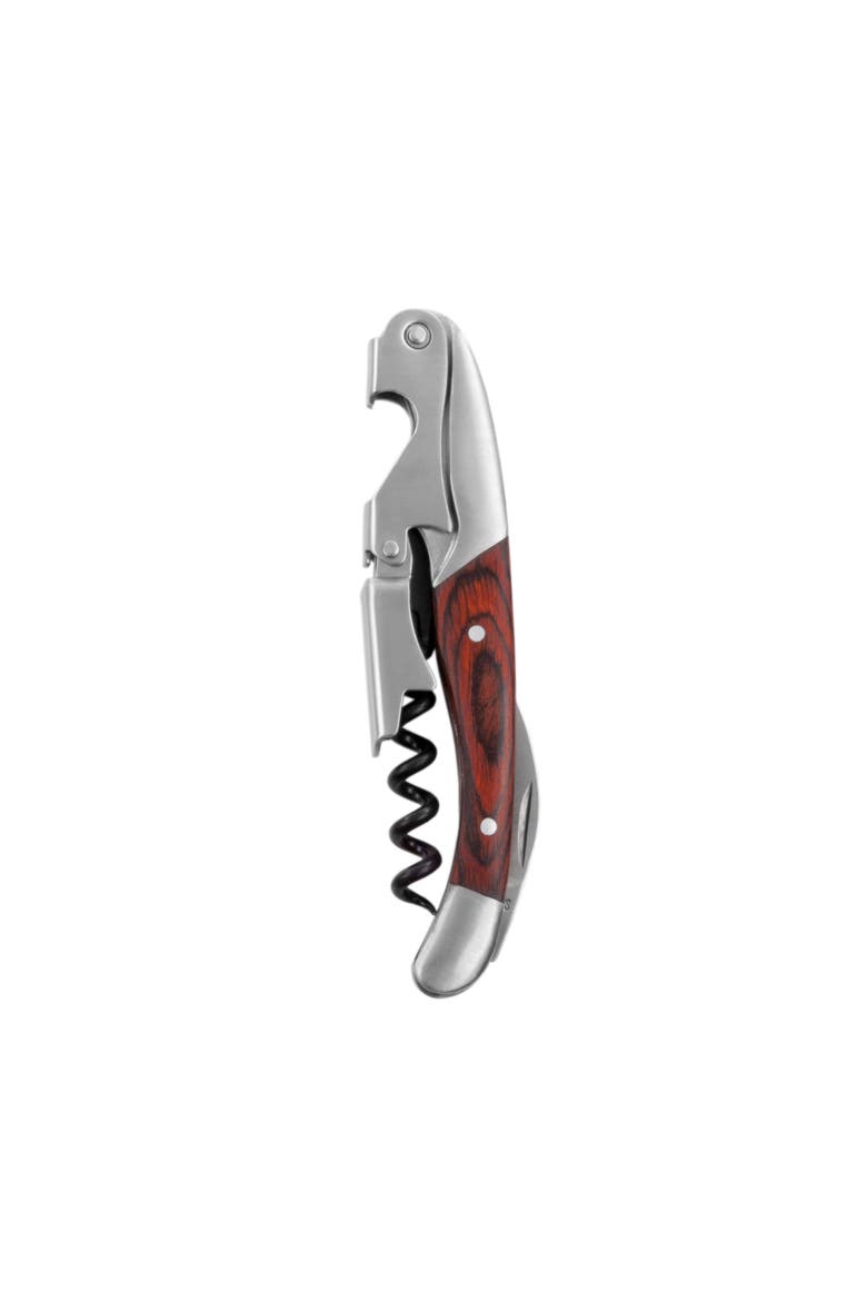 Wooden Handled Double-Hinged Corkscrew, Main, color, Wood