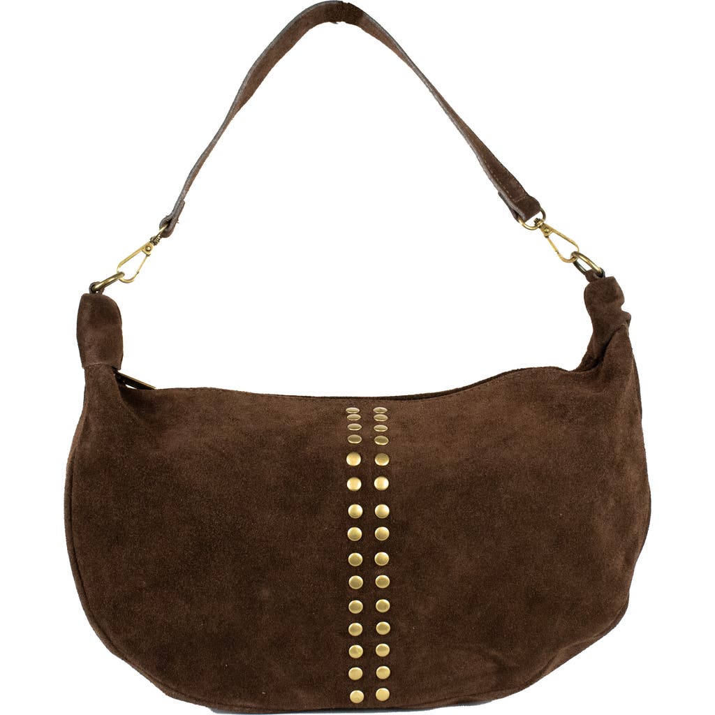Persaman New York Francesca Studded Shoulder Bag In Brown