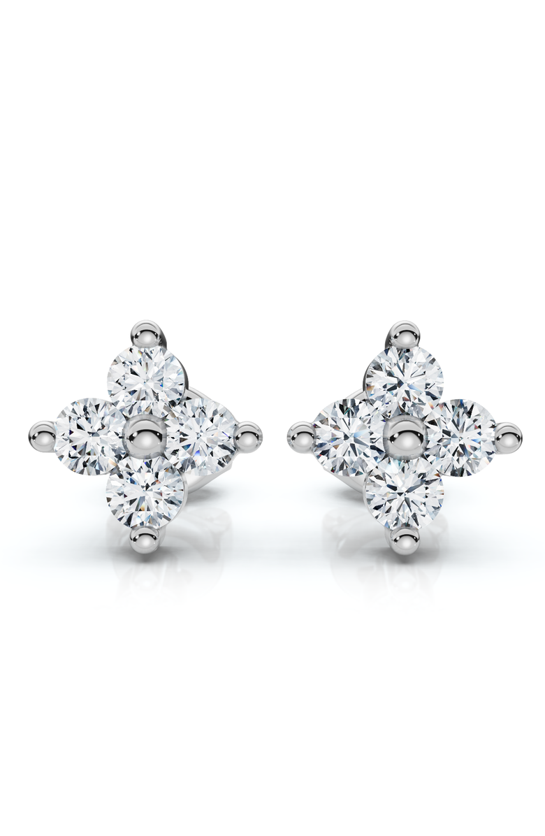 Bliss Diamond 1/2Ct Jackie Diamond Studs 14k Gold Earrings Lab Grown 1/3" Tall, Main, color, 14K White Gold