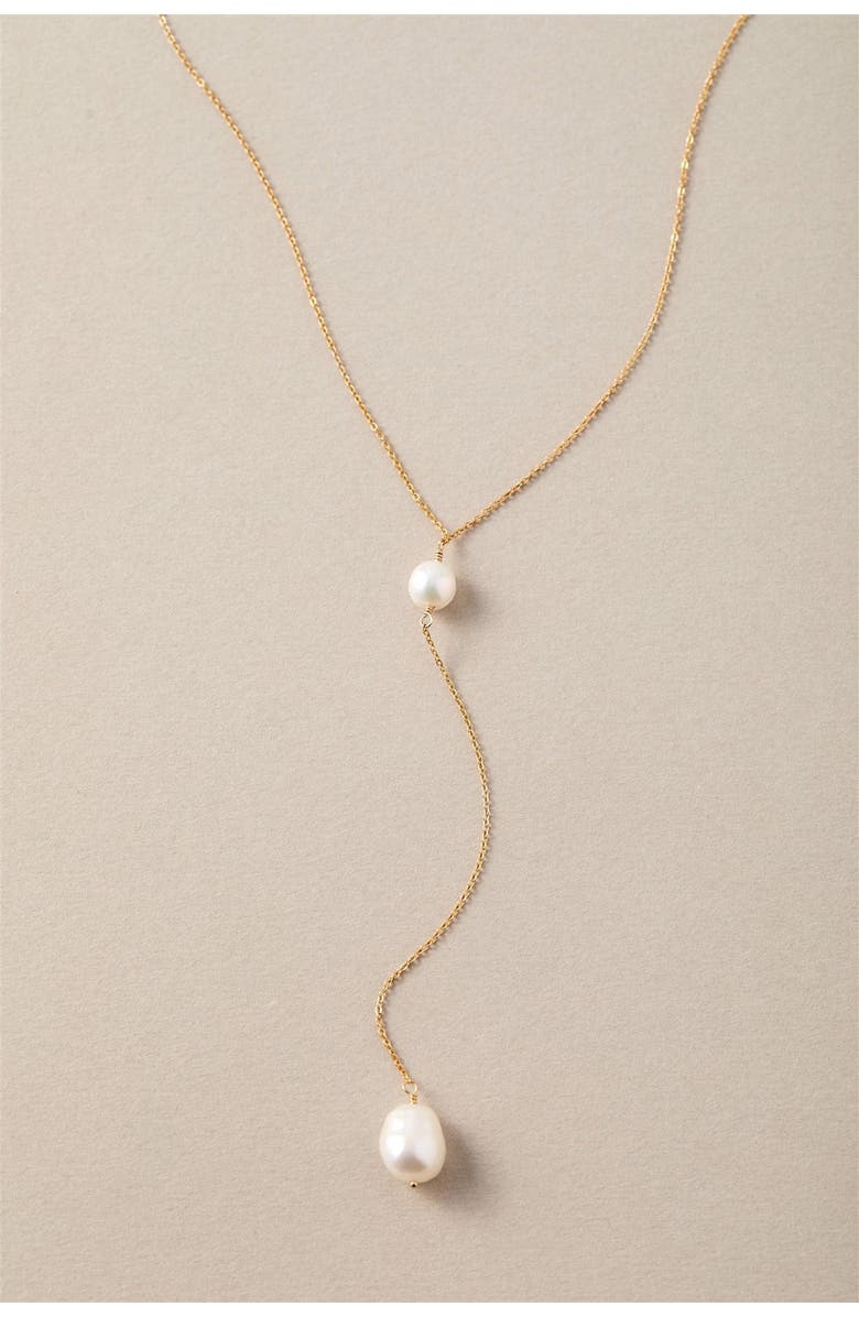 Set & Stones Penny Pearl Lariat Necklace, Alternate, color, Gold