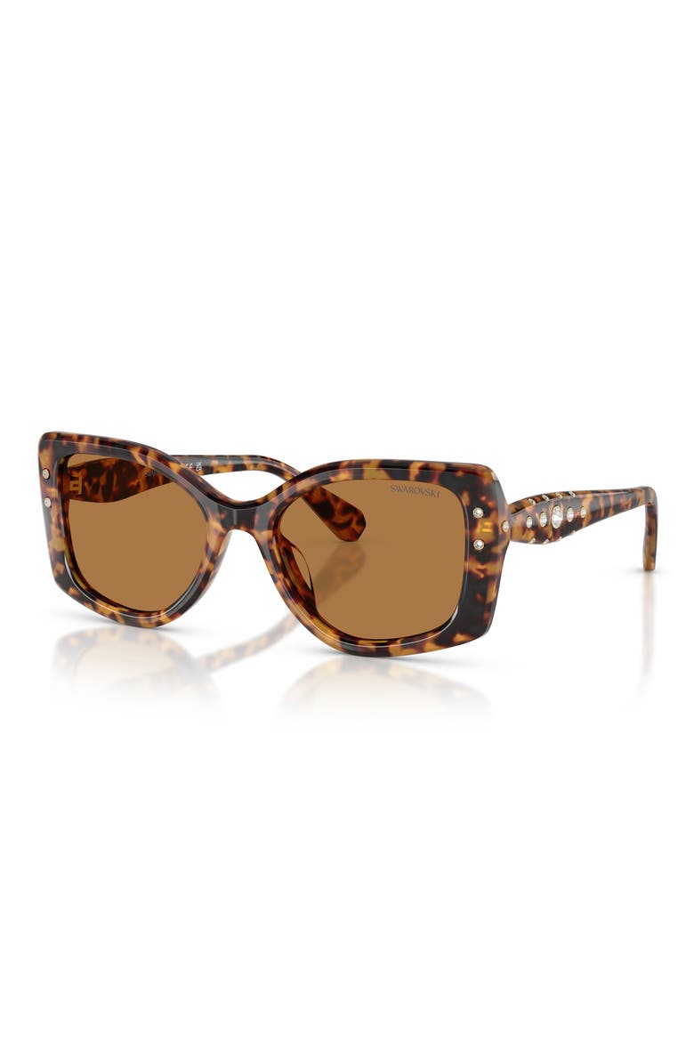 54mm Pillow Sunglasses, Alternate, color, LIGHT HAVANA / BRONZE
