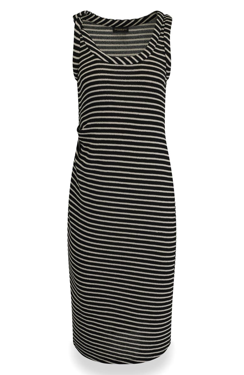 DONNA KARAN WEEKEND Sleeveless Body-Con Midi Dress, Alternate, color, Black Cream
