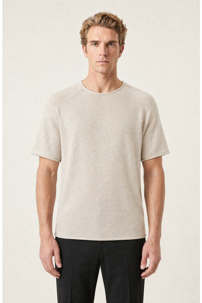 Short Sleeve Raglan Knit Sweater, Main, color, Beige