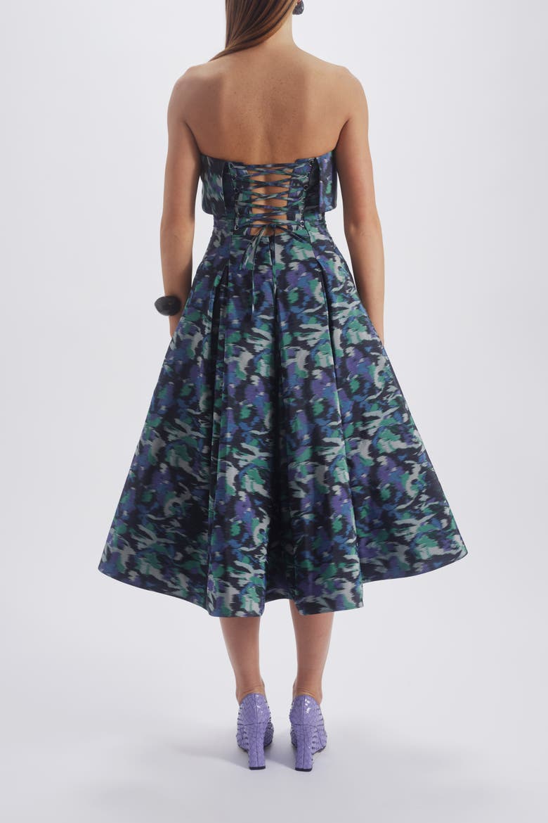 Printed Laced Back Dress, Alternate, color, Purple-Multi
