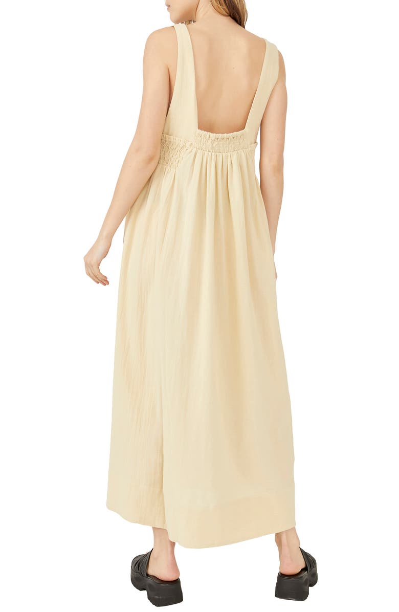 Free People free-est Delphine Smocked Cotton Midi Dress, Alternate, color, 