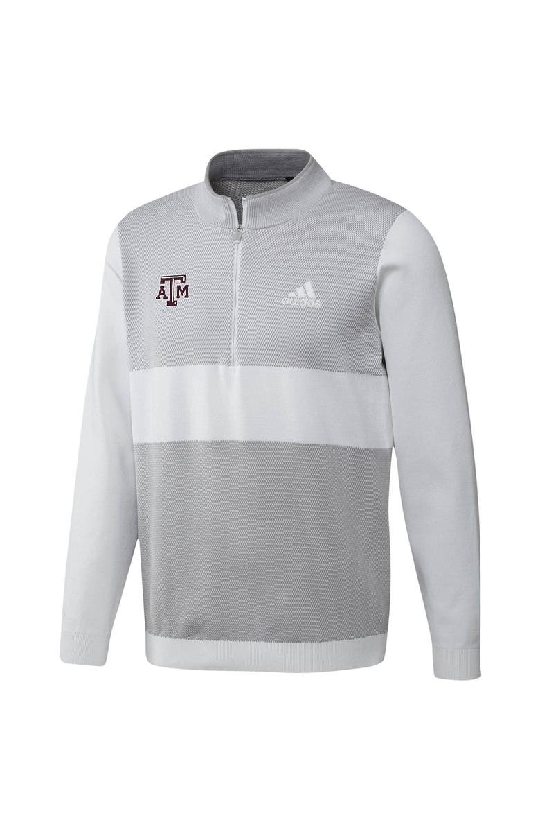 adidas Men's adidas Gray Texas A&M Aggies Knit Quarter-Zip Jacket, Alternate, color, 