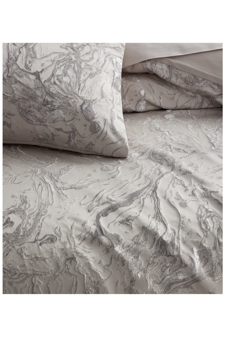 Liquid Marble Duvet Cover, Alternate, color, PLATINUM