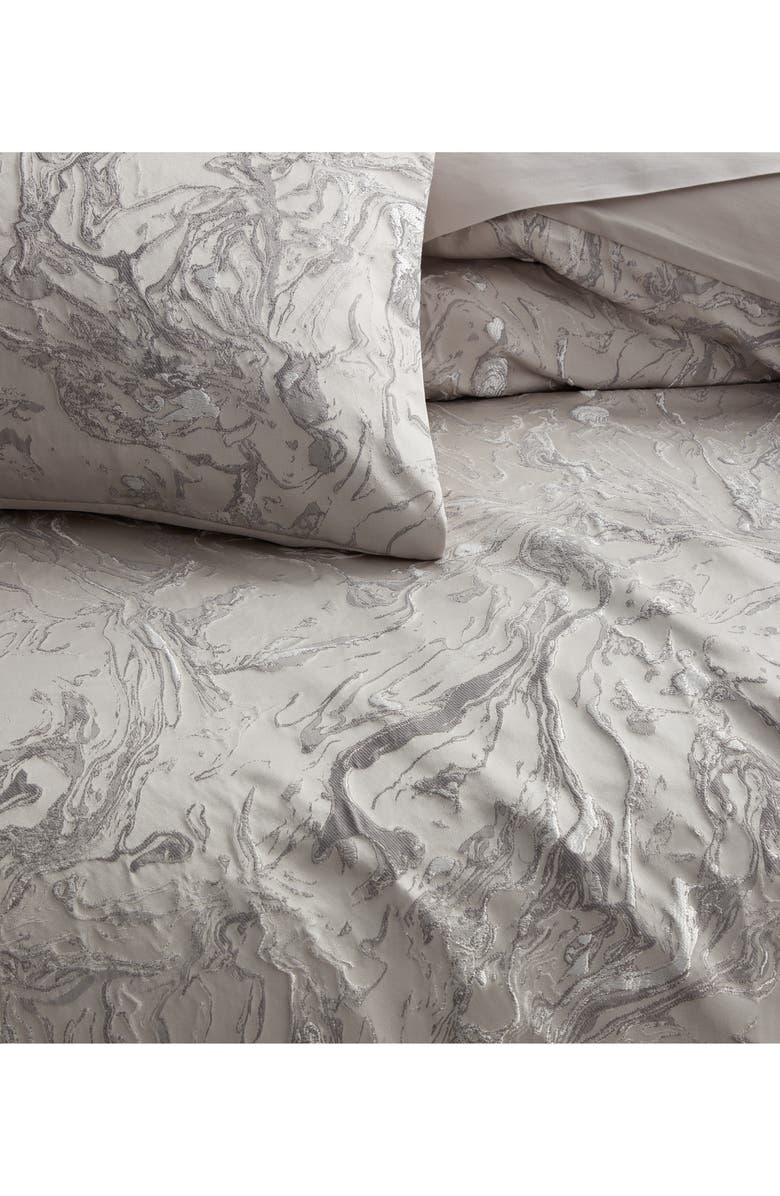 DONNA KARAN Liquid Marble Duvet Cover, Alternate, color, Platinum