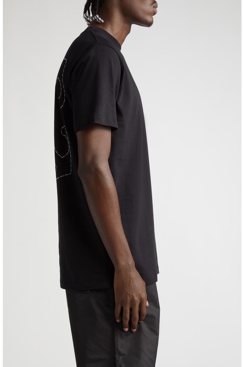 Embroidered Arrow Cotton T-Shirt, Alternate, color, BLACK