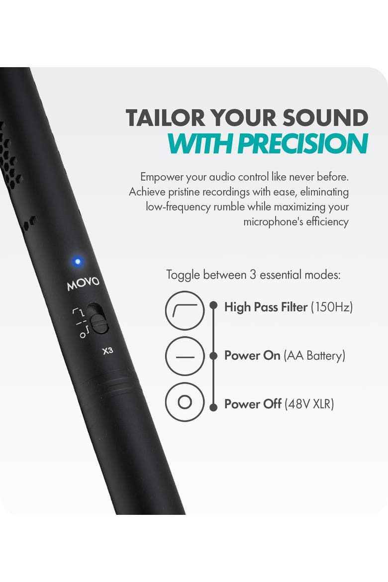 X3-II 11-inch XLR Supercardioid Shotgun Condenser Microphone for Camera, Alternate, color, Black