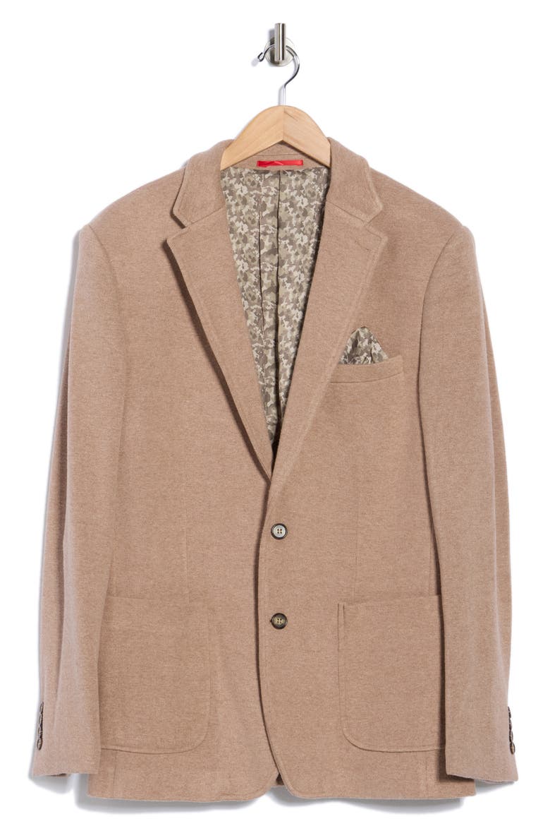 Brushed Ribbed Knit Sport Coat, Alternate, color, CAMEL HEATHER