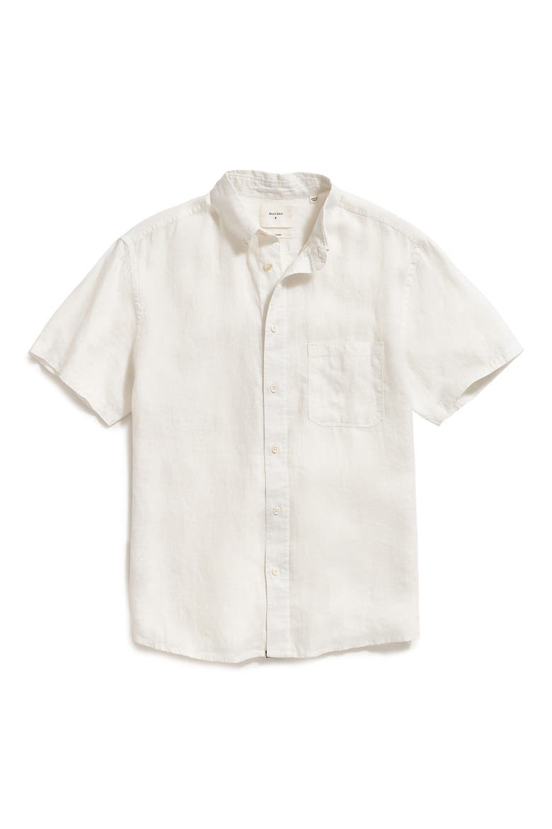 Tuscumbia Standard Fit Short Sleeve Linen Button-Down Shirt, Alternate, color, WHITE