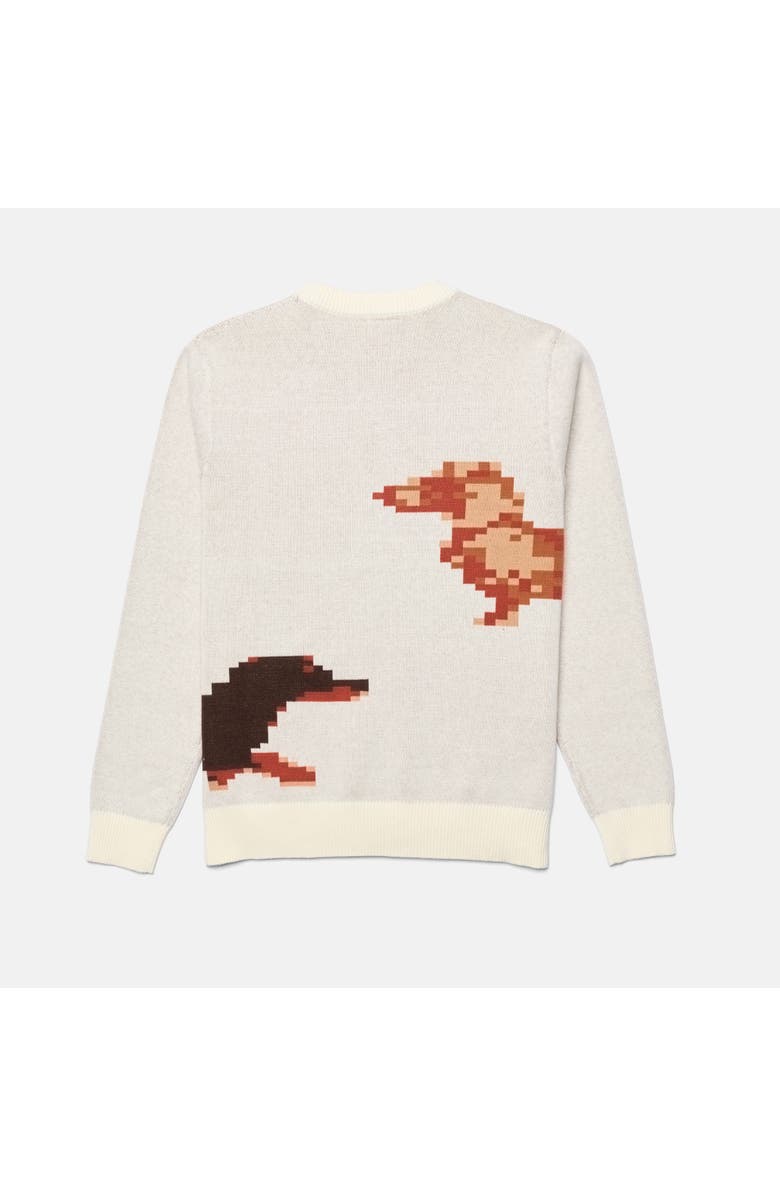 MARC NOLAN Pixel Dogs Crewneck Sweater - Unisex, Alternate, color, Cream-Colored