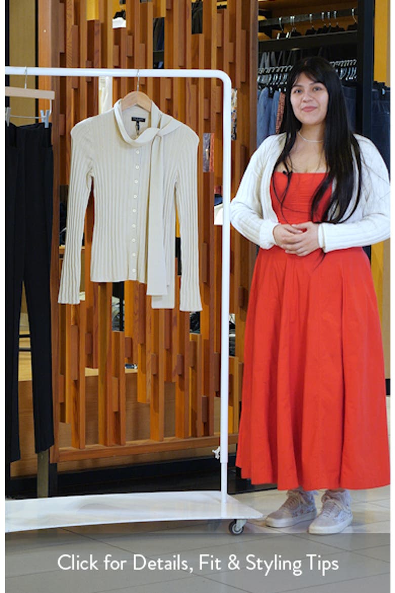 Gianna Tie Neck Rib Sweater video