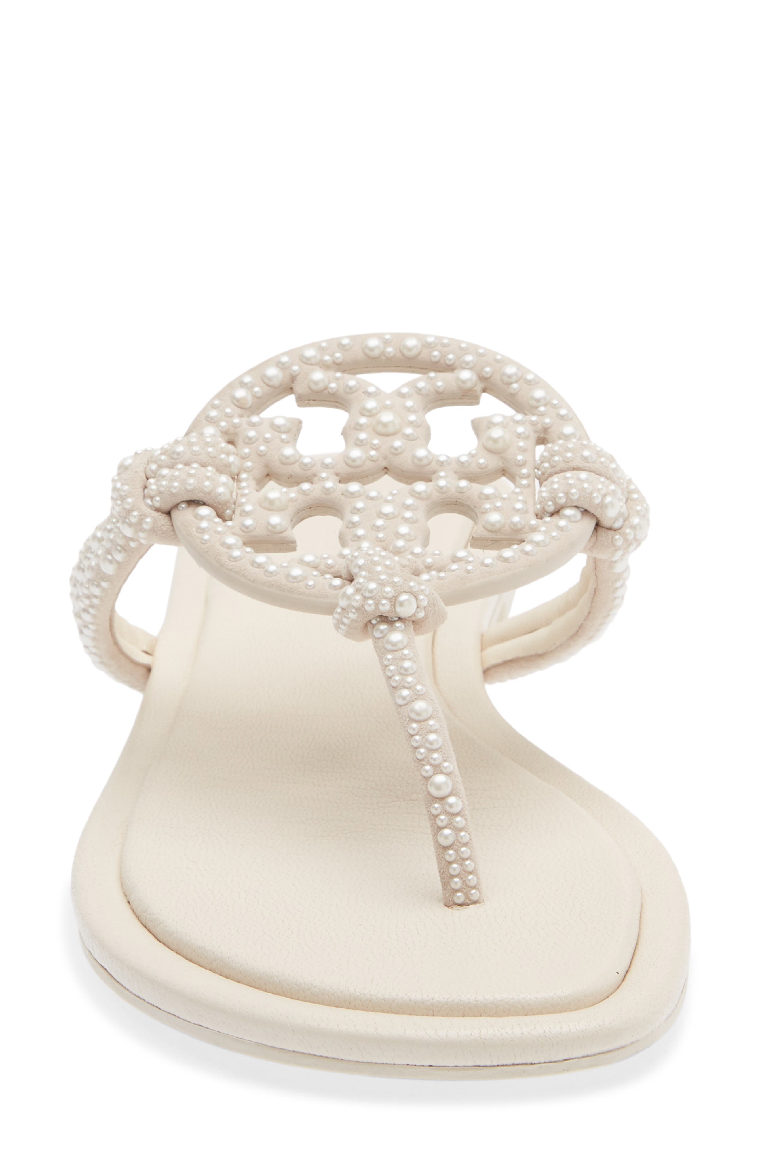 Miller Knotted Embellished Thong Sandal, Alternate, color, LIGHT CREAM