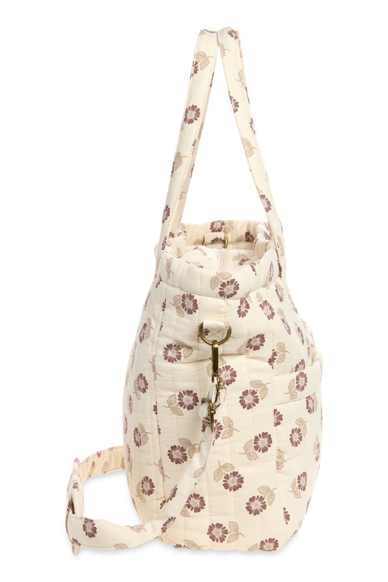 Floral Diaper Bag & Changing Pad Set, Alternate, color, NATURAL