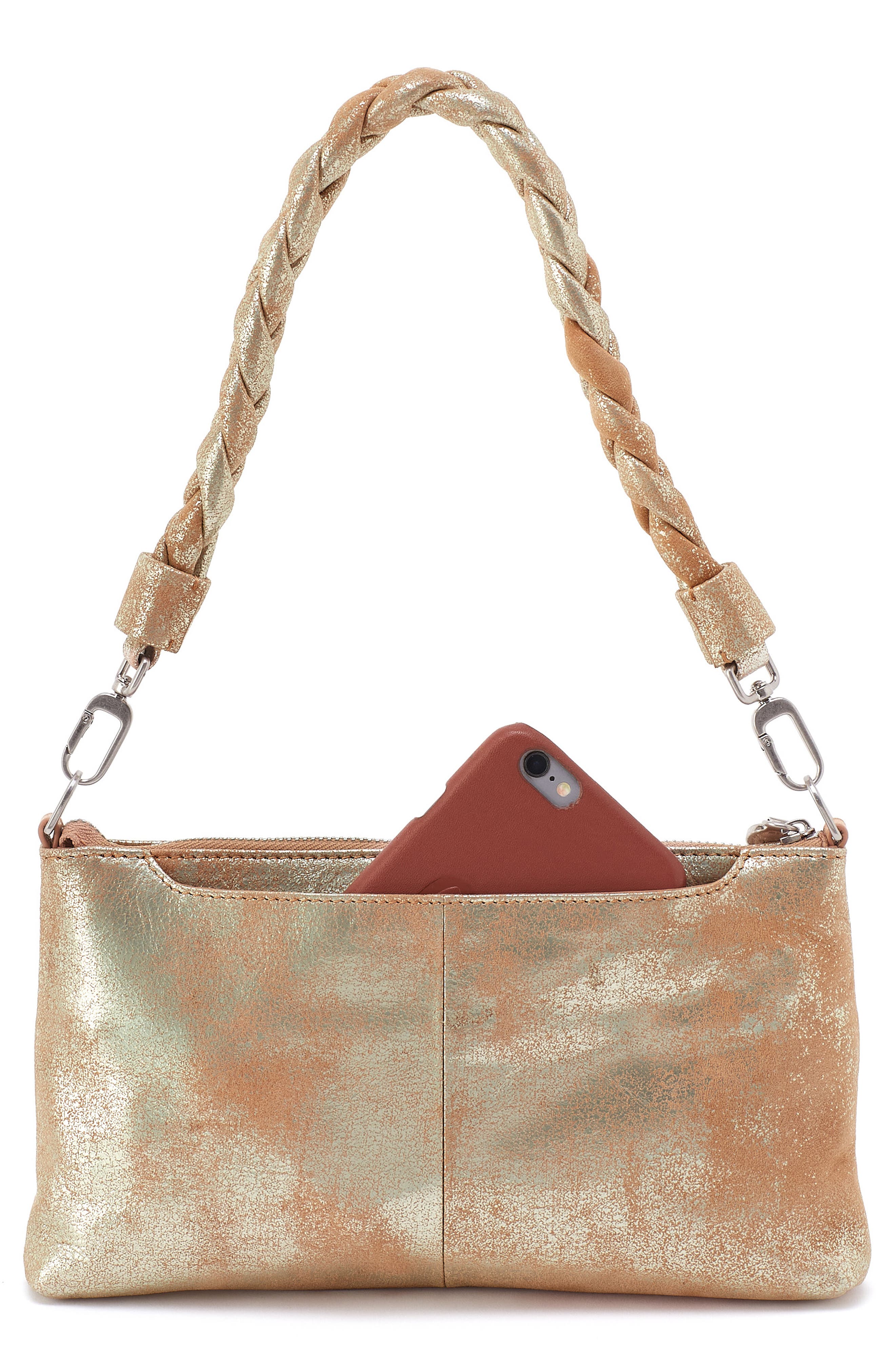 HOBO Darcy Convertible Metallic Leather Crossbody Bag, Alternate, color, 