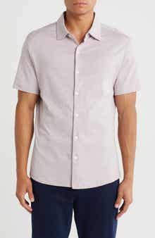 WESTZEROONE Riverway Short Sleeve Cotton Blend Knit Button-Up Shirt