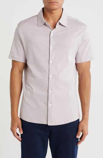 WESTZEROONE Riverway Short Sleeve Cotton Blend Knit Button-Up Shirt